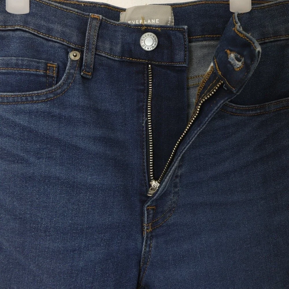 Everlane Authentic Stretch High Rise Skinny 24 R Zip Fly Medium Wash NWT B10